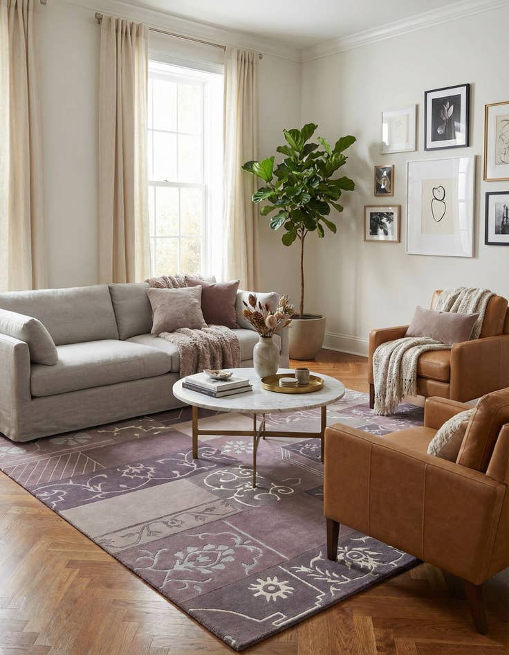 Detail image of  4' 7 x 6' 7  Hand Knotted Darya Wool Rug