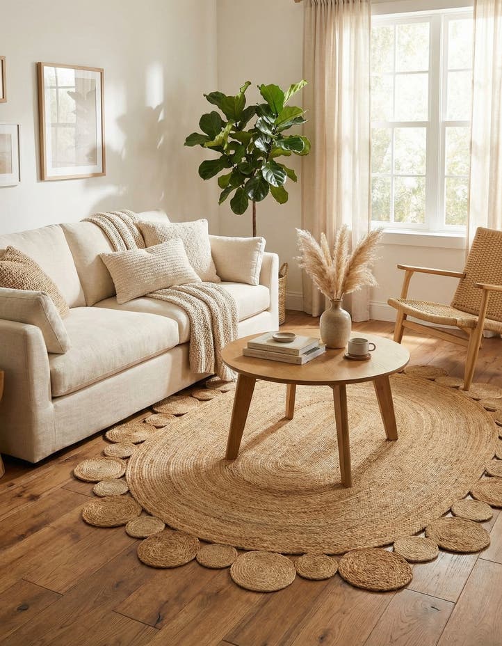7' 10 x 10' Handmade Braided Jute Oval Rug