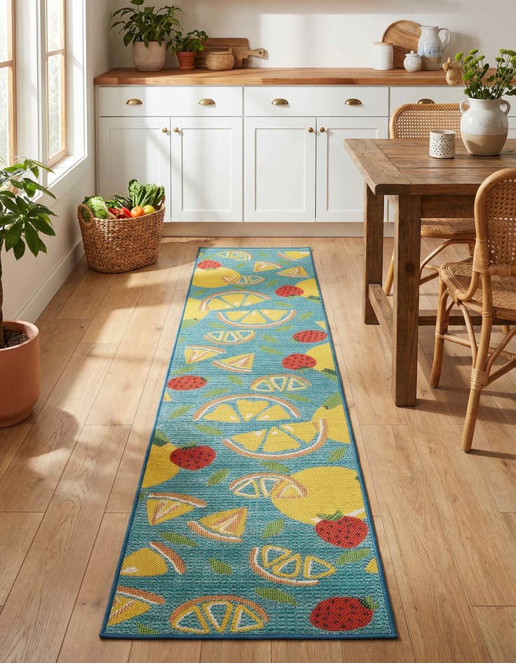 Detail image of 2' 7 x 12'  Washable Baja Indoor / Outdoor Runner Rug
