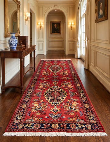 2' 9 x 6' 5 Hand Knotted Qom Persian Runner Rug
