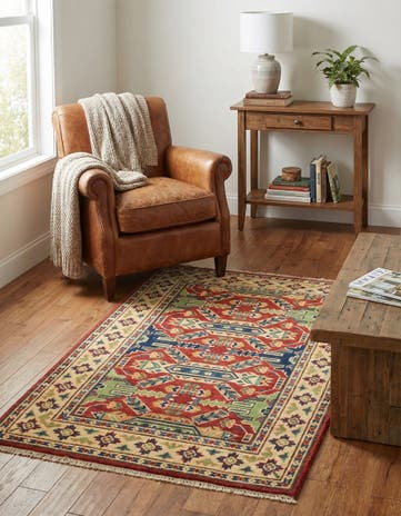 2' 7 x 3' 11 Hand Knotted Kazak Rug