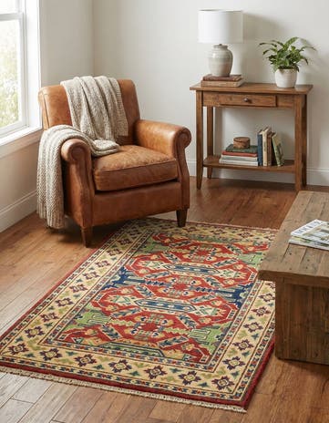 2' 7 x 3' 11 Hand Knotted Kazak Rug