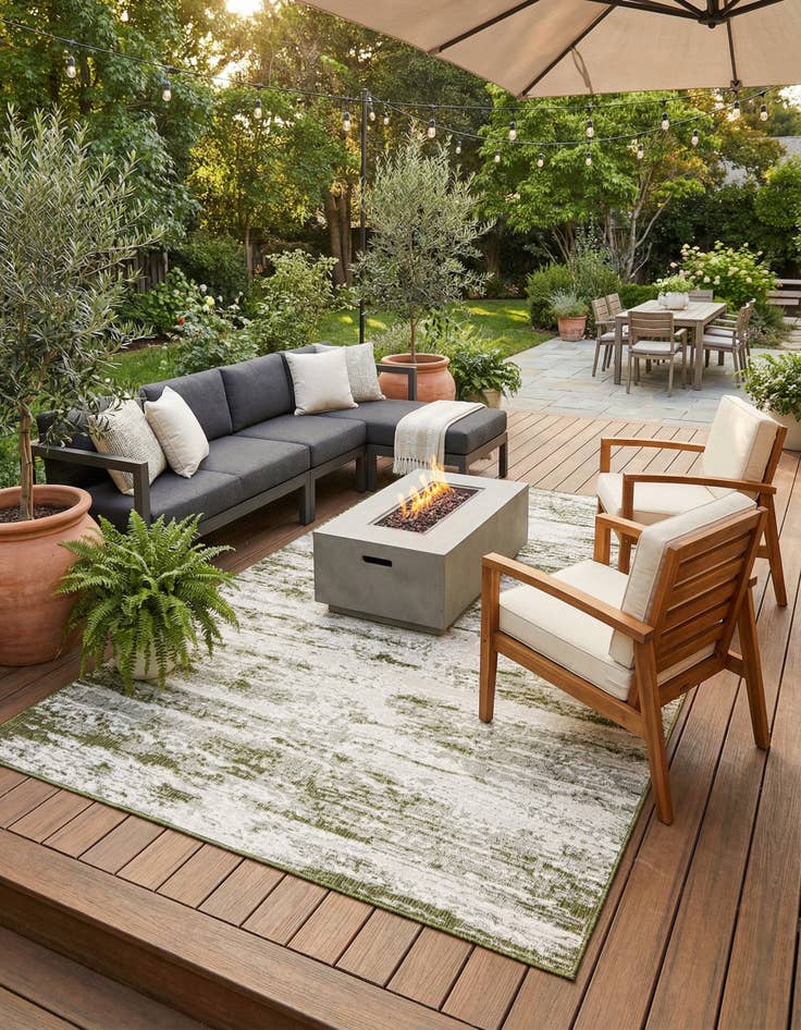 Detail image of  9' x 12'  Washable Modern Indoor / Outdoor Rug