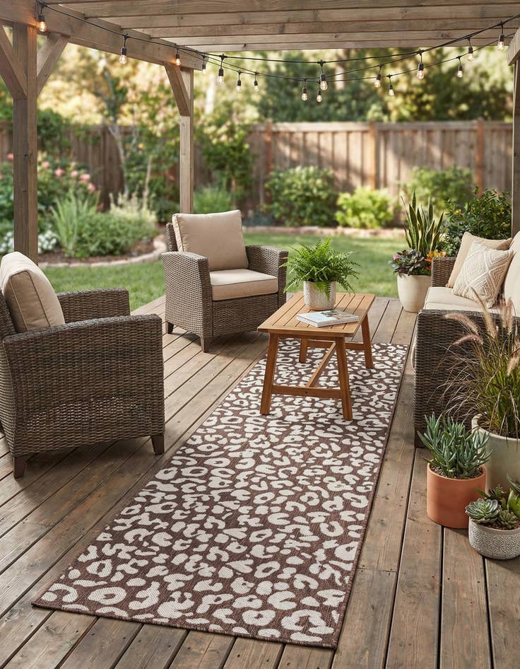 Detail image of 2' 7 x 10'  Washable Safari Indoor / Outdoor Runner Rug