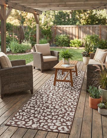 2' 7 x 10' Easy-Clean Safari Indoor / Outdoor Runner Rug