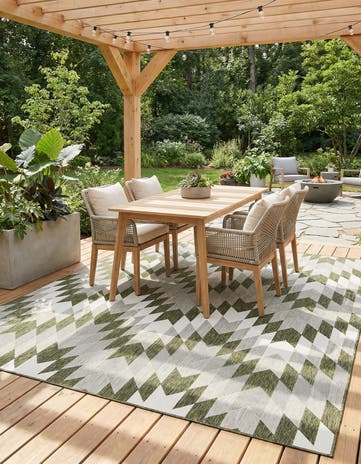10' x 10' Easy-Clean Modern Indoor / Outdoor Square Rug