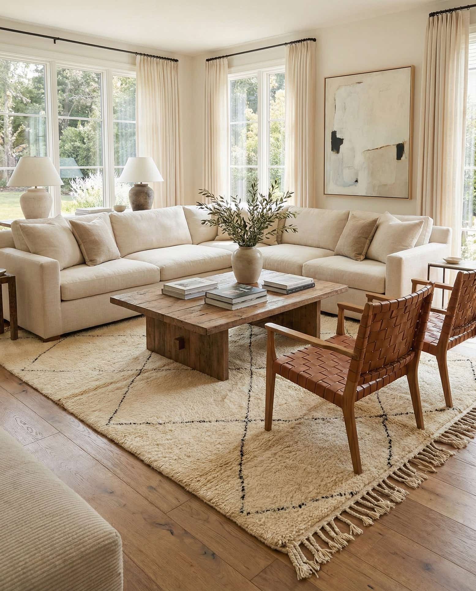 6' 8 x 10' 3 Hand Knotted Moroccan Wool Rug
