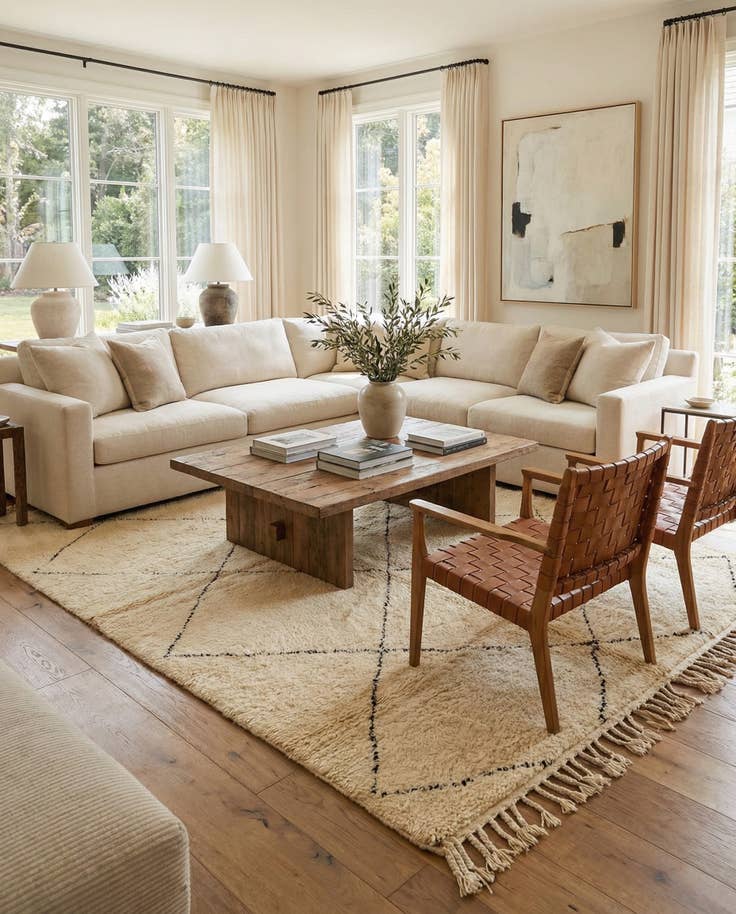 Detail image of 6' 8 x 10' 3 Hand Knotted Moroccan Wool Rug