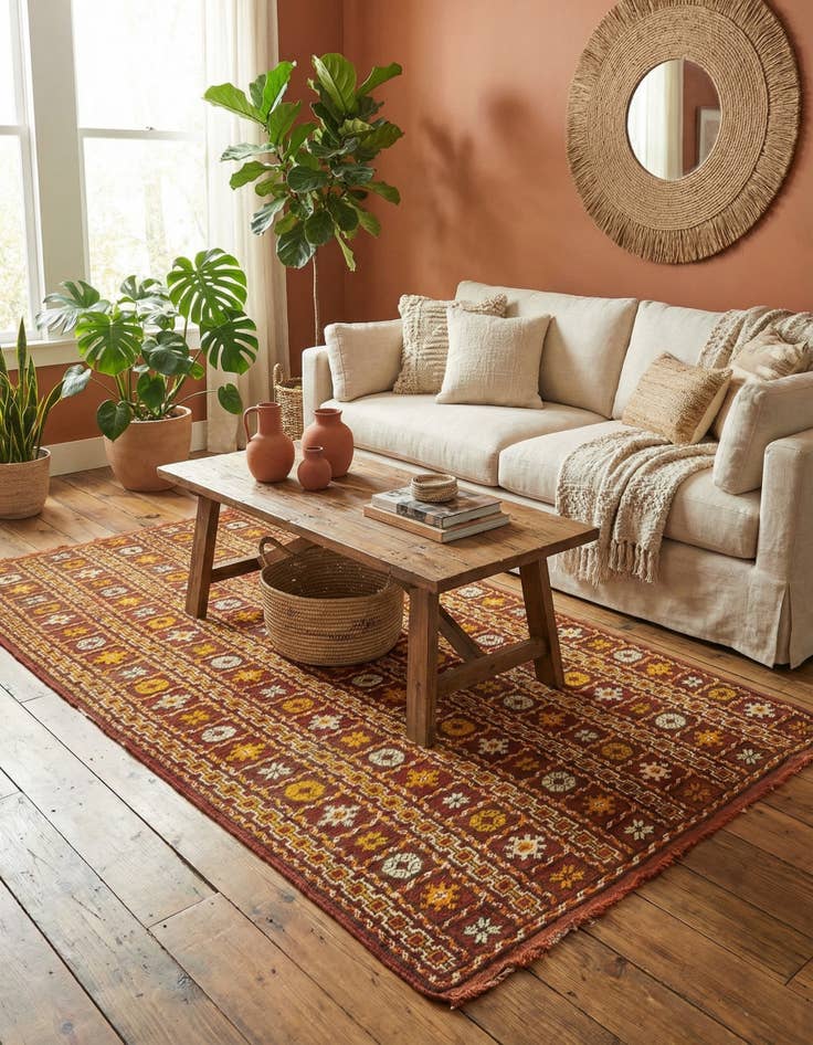 Detail image of 4' 5 x 8' 2  Hand Knotted Moroccan Wool Runner Rug