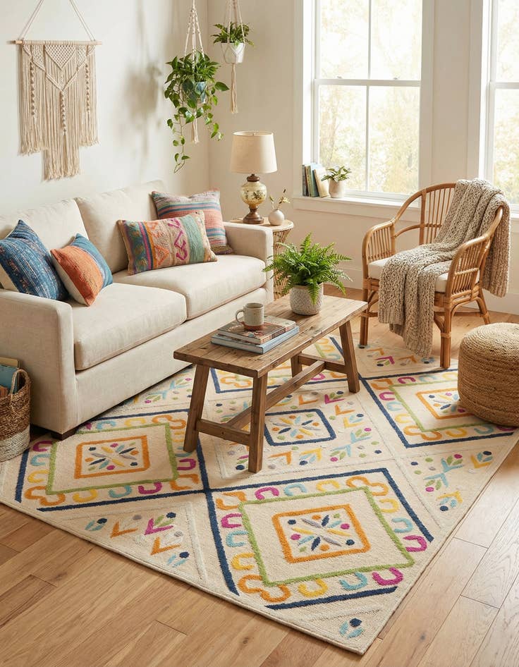 Detail image of 7' 3 x 9' 10  Washable  Indoor / Outdoor Rug