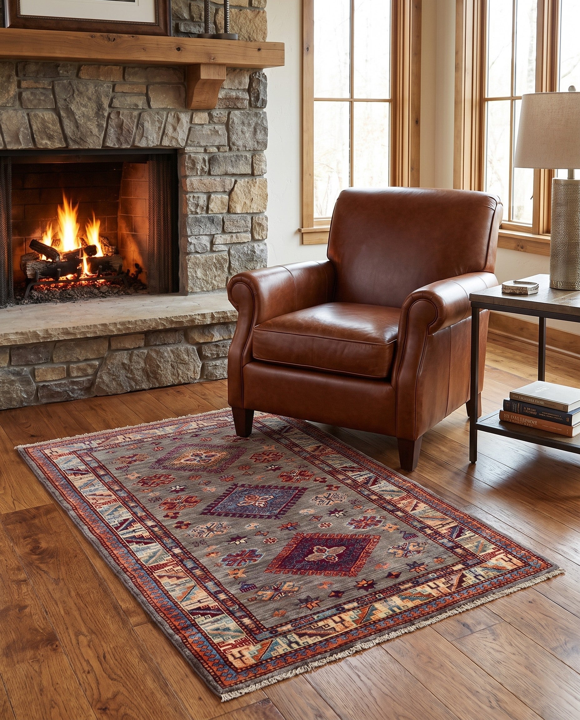 3' 4 x 5' 3 Hand Knotted Kazak Rug