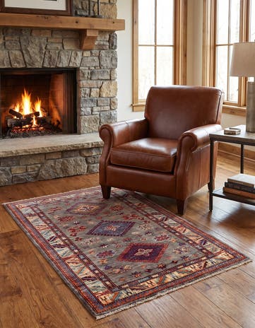 3' 4 x 5' 3 Hand Knotted Kazak Rug