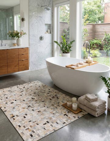 5' 3 x 7' 6 Cowhide Stocks Rug