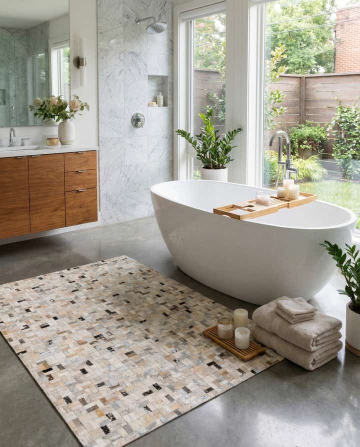 5' 3 x 7' 6 Cowhide Stocks Rug