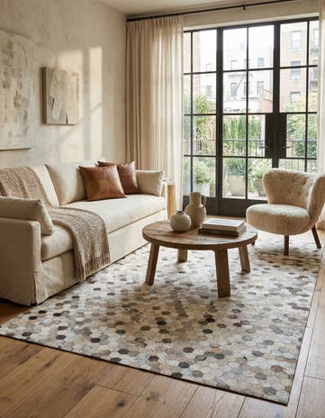 4' 11 x 7' 11 Cowhide Stocks Rug