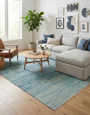 5' 6 x 8' Hand Woven Kilim Modern Wool Rug