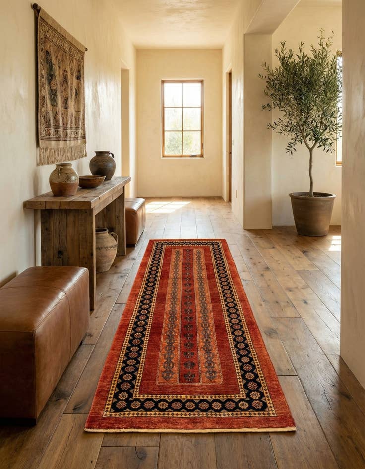 Detail image of 2' 8 x 6' 3 Luribaft Wool Runner Rug