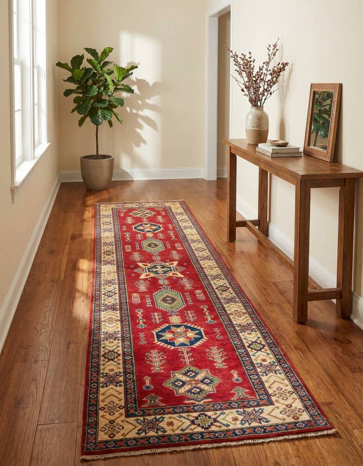 Detail image of 2' 7 x 9' 9  Hand Knotted Kazak Runner Rug