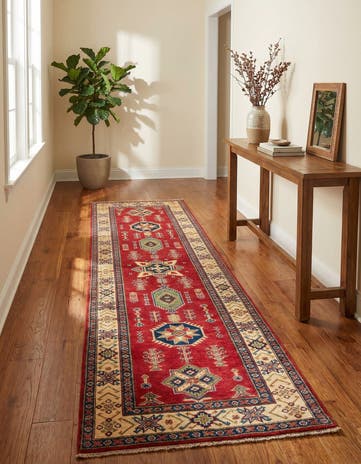 2' 7 x 9' 9 Hand Knotted Kazak Runner Rug