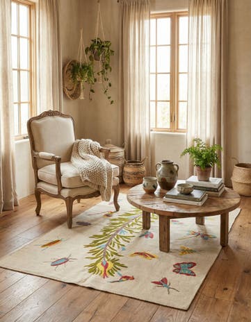 5' x 6' 6 Hand Woven Kilim Suzani Wool Rug