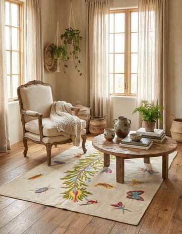 5' x 6' 6 Hand Woven Kilim Suzani Wool Rug