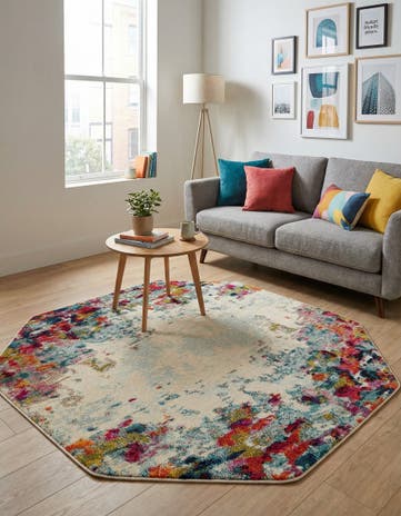 Washable Theia Octagon Rug