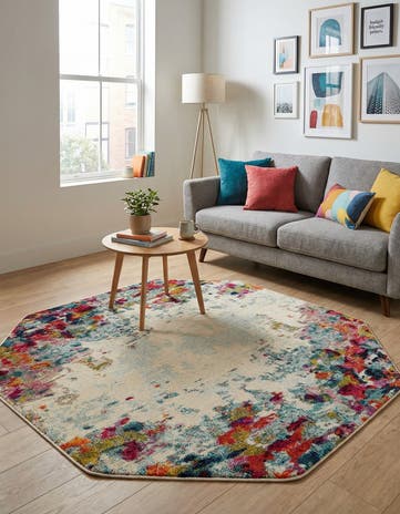 Washable Theia Octagon Rug