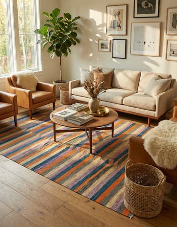 6' 10 x 9' 9 Hand Woven Kilim Modern Wool Rug