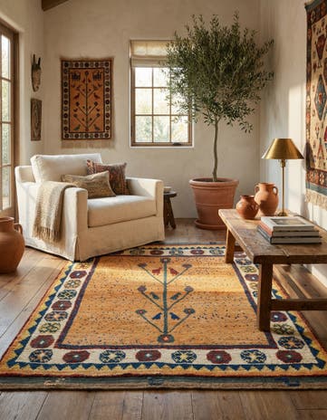 3' 8 x 5' 2 Gabbeh Wool Rug