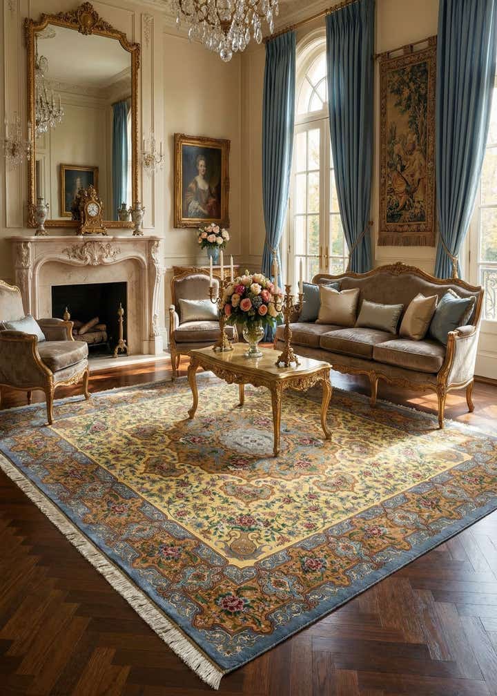 8' 2 x 8' 4 Hand Knotted Qom Silk Persian Square Rug