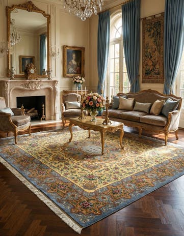 8' 2 x 8' 4 Hand Knotted Qom Silk Persian Square Rug