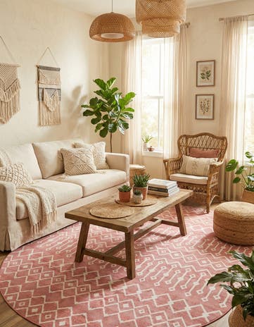 8' x 10' Bohemian Trellis Oval Rug
