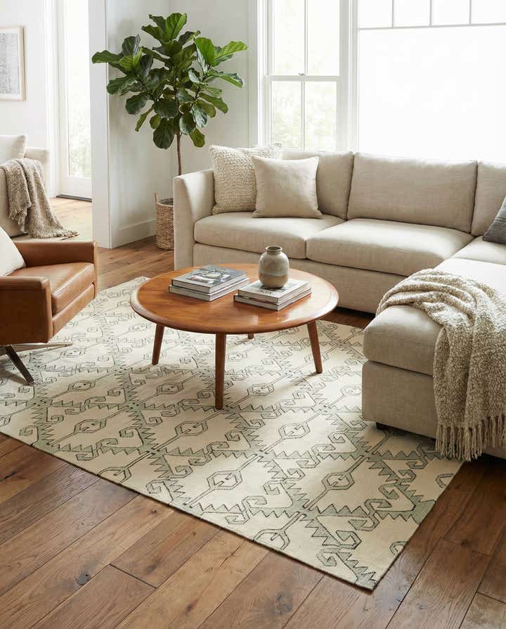 6' x 7' 9 Hand Woven Kilim Modern Wool Rug