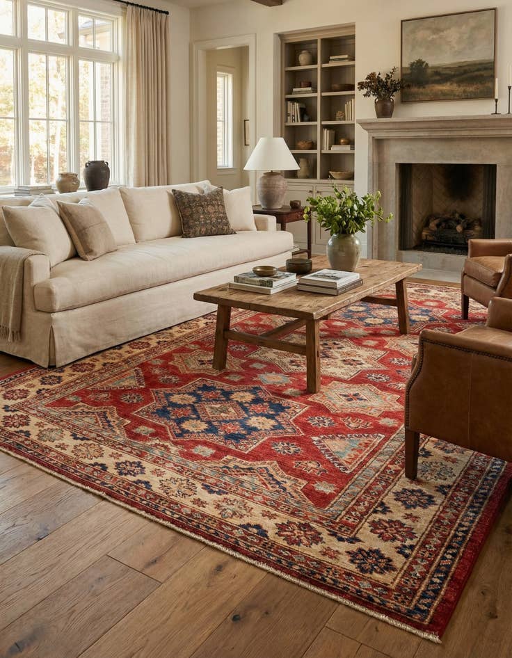 Detail image of 5' 7 x 7' 11  Hand Knotted Kazak Oriental Rug