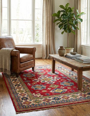 5' x 6' 8 Hand Knotted Kazak Rug