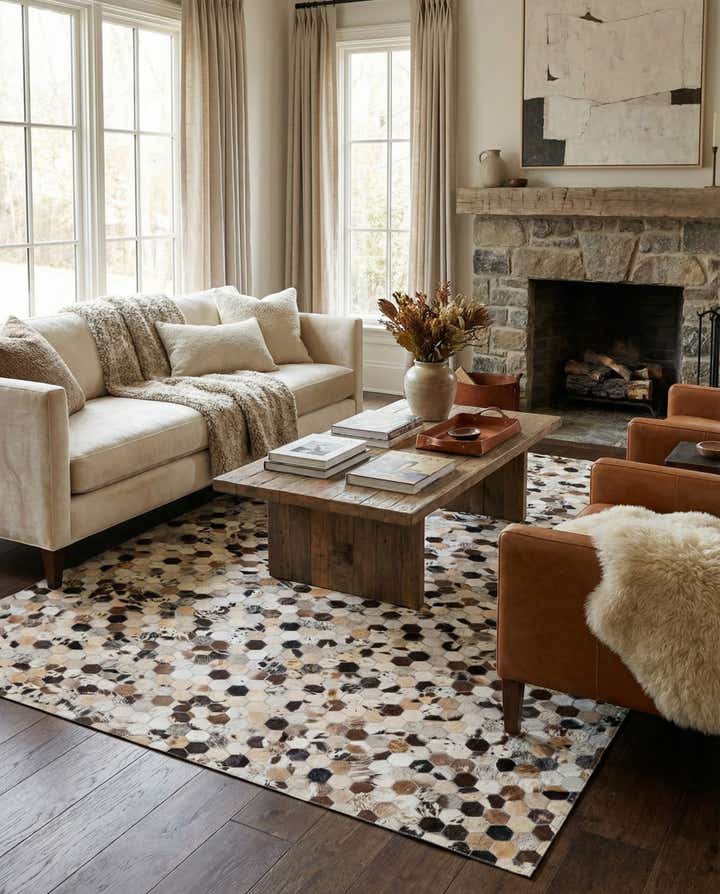 5' 1 x 8' Cowhide Rug