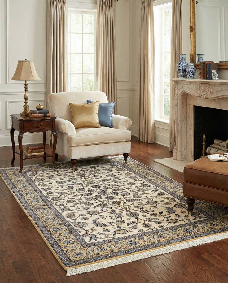 Detail image of 4' 2 x 7' 2 Hand Knotted Nain Rug