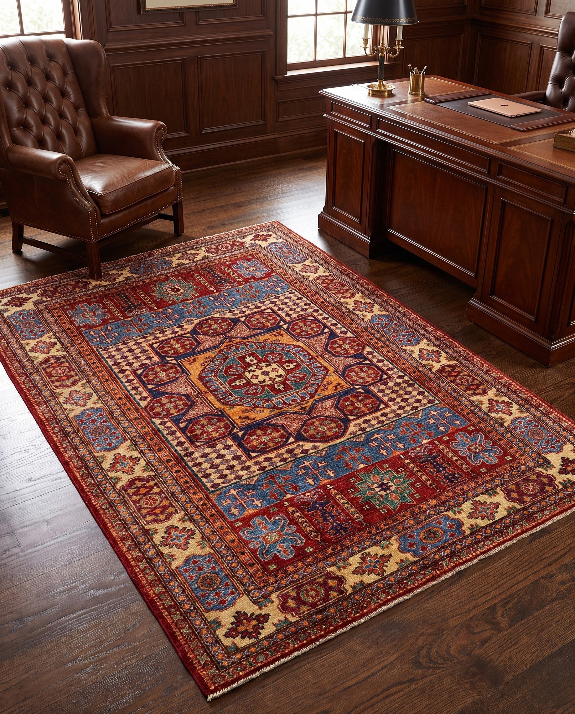 5' 1 x 6' 7 Hand Knotted Mamluk Ziegler Rug