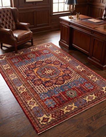 5' 1 x 6' 7 Hand Knotted Mamluk Ziegler Rug