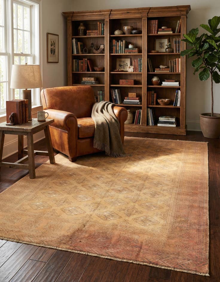 Detail image of 6' 4 x 9' 7 Torkaman Wool Rug