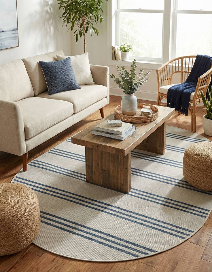 Detail image of 7' 10 x 10'  Washable Jill Zarin Anguilla Indoor / Outdoor Oval Rug