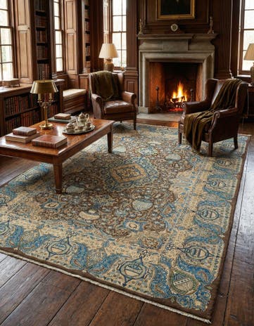 9' 8 x 12' 7 Hand Knotted Kashmar Persian Wool Rug