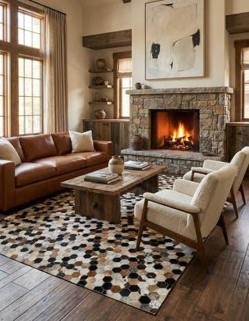 5' 1 x 8' 1 Cowhide - Patchwork Rug