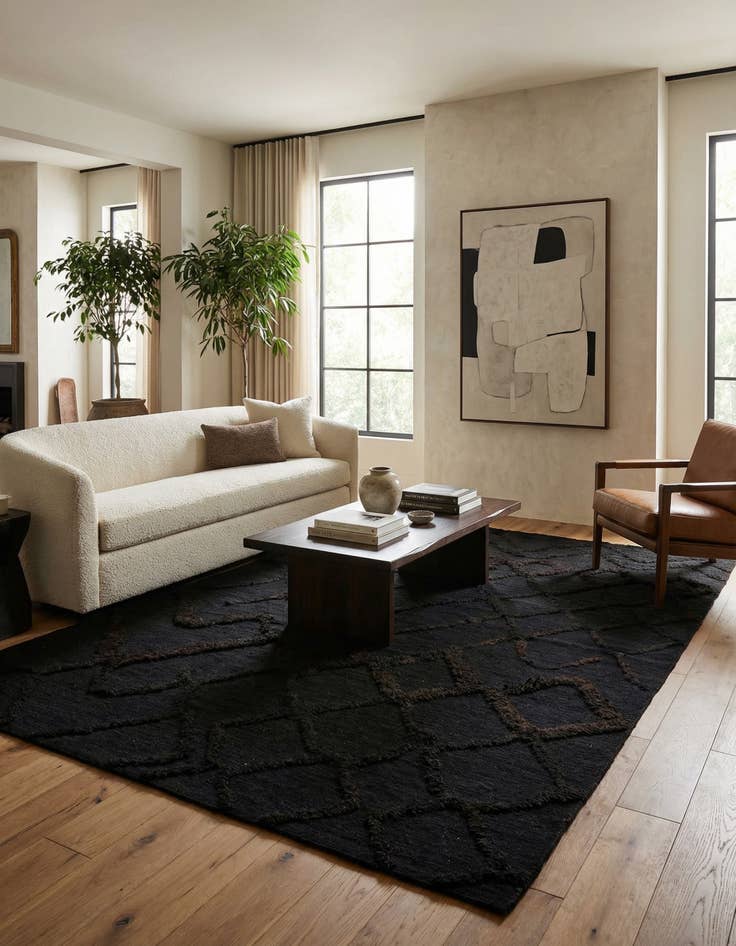 Detail image of 6' 5 x 9' 9  Hand Knotted Moroccan Wool Rug