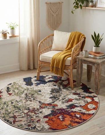 3' 3 x 3' 3 Washable Haerfest Round Rug