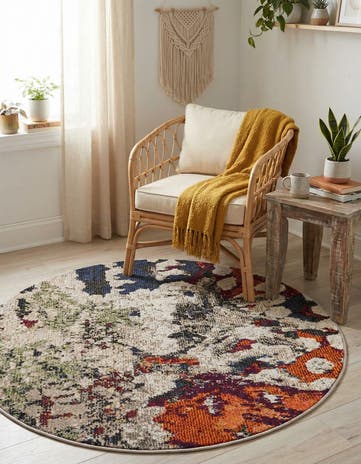 3' 3 x 3' 3 Washable Haerfest Round Rug