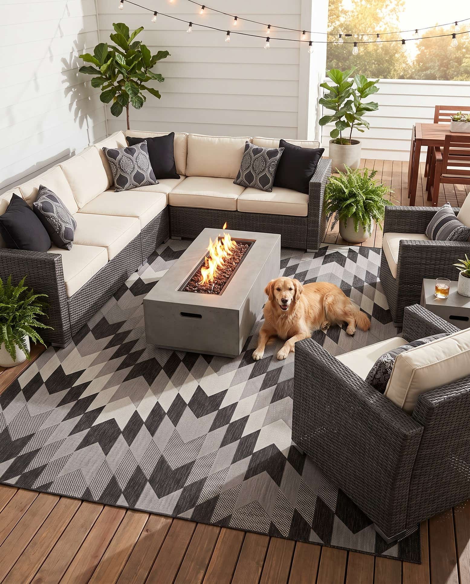 9' x 12' Easy-Clean Modern Indoor / Outdoor Rug