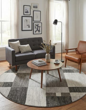 Gray Equinox Round Rug