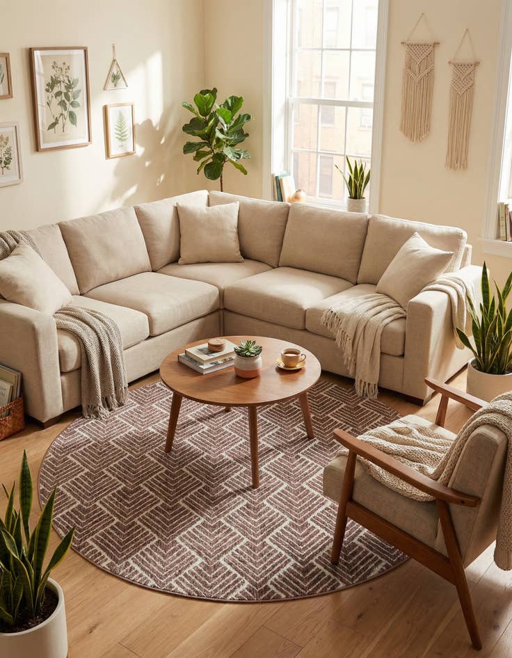 Detail image of 7' x 7' Eco Trellis Round Rug