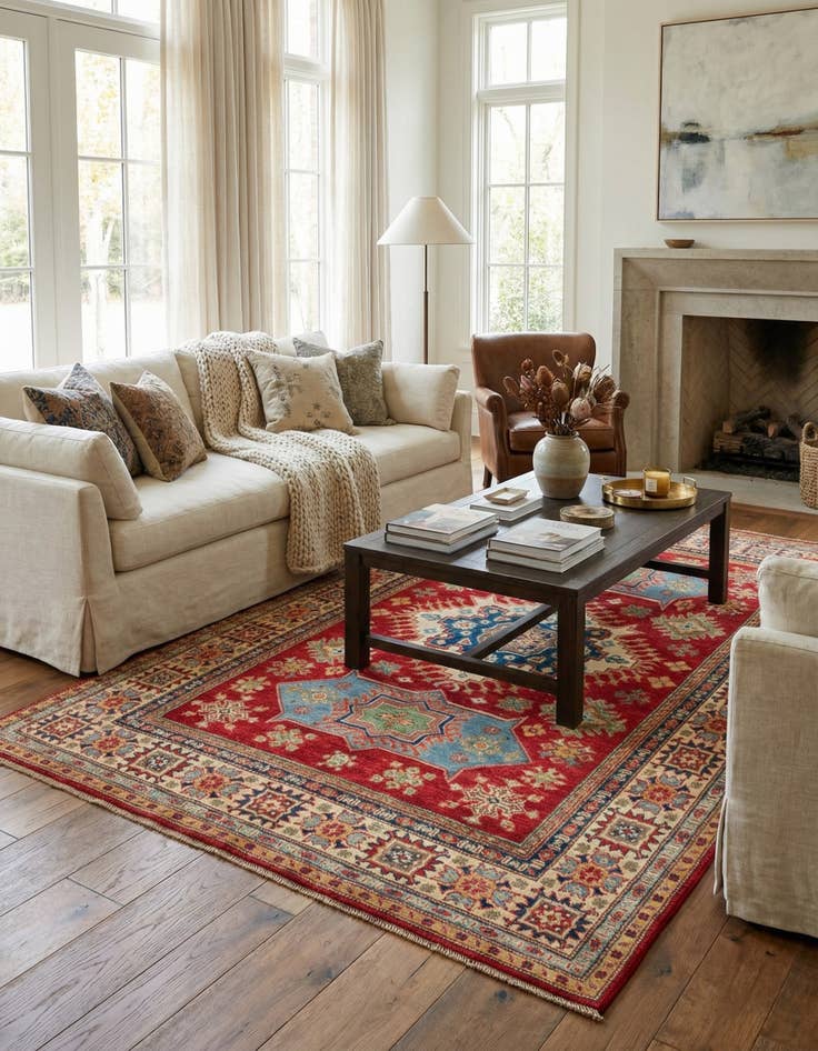 Detail image of 5' x 7' 1  Hand Knotted Kazak Rug